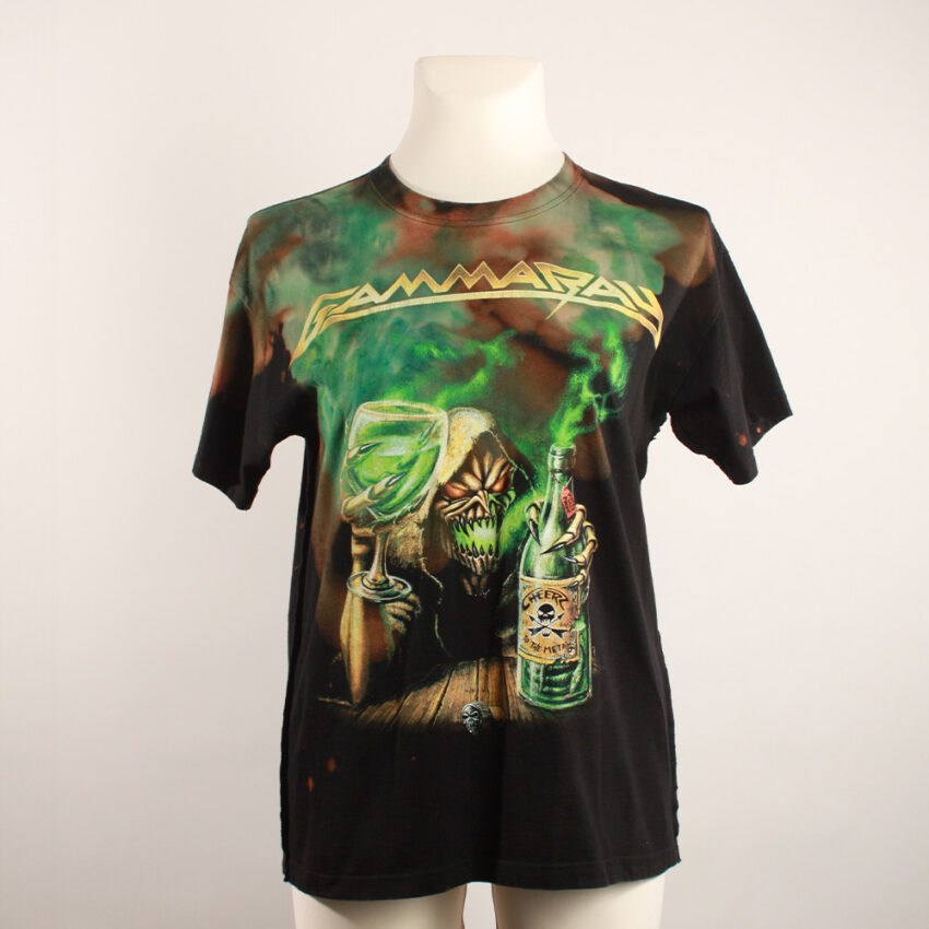 tshirt_schildkröte_gammaray_3 Upcycling T-Shirt aus Second Hand Merchandise mit Schildkröten Stempeldruck von Künstlerin Maren Daniels