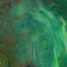 tshirt_schildkröte_gammaray_5 Upcycling T-Shirt aus Second Hand Merchandise mit Schildkröten Stempeldruck von Künstlerin Maren Daniels