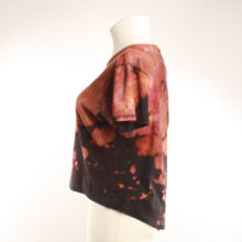 Fancy Upcycling Crop Top aus Second-Hand Merchandise mit Eulen Stempeldruck von Künstlerin Maren Daniels