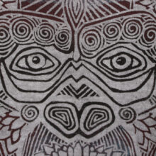 Alextravagant_T-Shirt-Gorilla-aubergine-black-grey-melange_5 Upcycling T-Shirt aus Second Hand Merchandise mit Gorilla Stempeldruck von Künstlerin Maren Daniels