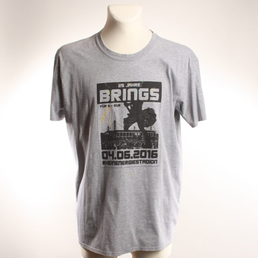 Alextravagant_T-Shirt-Native-coloured-grey melange_1 Upcycling T-Shirt aus Second Hand Merchandise mit Native Stempeldruck von Künstlerin Maren Daniels