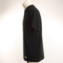 Alextravagant_T-Shirt-Chamaeleon-gelb-weiß-gruen-schwarz(L)_4 Upcycling T-Shirt aus Second Hand Merchandise mit Chamäleon Stempeldruck von Künstlerin Maren Daniels