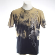 Alextravagant_T-Shirt-Metal-Maus-Simmmon_sand-schwarz-neonpink-(XL)_1 Upcycling T-Shirt aus Second Hand Merchandise mit Motiv "Metal Maus" von Künstler Simon Schirmer (Simmmon)