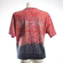 Alextravagant_T-Shirt-Cropt-Top_Weiss-ich-nich_himbeer-lachs-schwarz-(L)_2 Upcycling T-Shirt aus Second Hand Merchandise mit Motiv "Weiß ich nich" von Künstler und Illustrator Simon Schirmer (Simmmon)