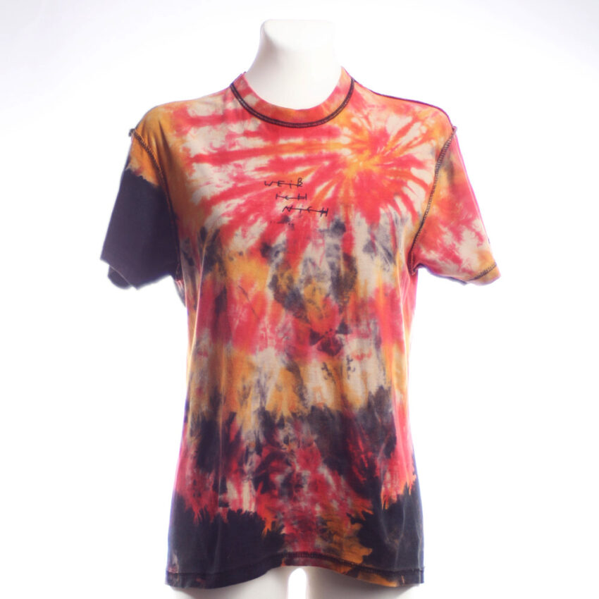 Alextravagant_T-Shirt-Weiss-ich-nich_apricot-malve-schwarz-(S)_3 Upcycling T-Shirt aus Second Hand Merchandise mit Motiv "Weiß ich nich" von Künstler und Illustrator Simon Schirmer (Simmmon)