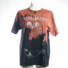 Alextravagant_T-Shirt-Weiss-ich-nich_orange-terra-kupfer-schwarz-(L)_1 Upcycling T-Shirt aus Second Hand Merchandise mit Motiv "Weiß ich nich" von Künstler und Illustrator Simon Schirmer (Simmmon)