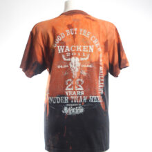 Alextravagant_T-Shirt-Weiss-ich-nich_orange-terra-schwarz-(M)_2 Upcycling T-Shirt aus Second Hand Merchandise mit Motiv "Weiß ich nich" von Künstler und Illustrator Simon Schirmer (Simmmon)