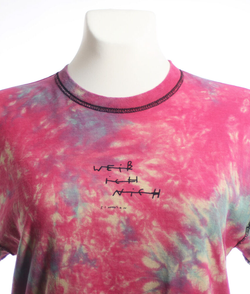 Upcycling T-Shirt aus Second Hand Merchandise mit Motiv "Weiß ich nich" von Künstler und Illustrator Simon Schirmer (Simmmon)