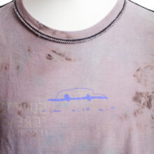 Upcycling T-Shirt aus Second Hand Merchandise mit Motiv "Nimm mich mit" von Künstler und Illustrator Simon Schirmer