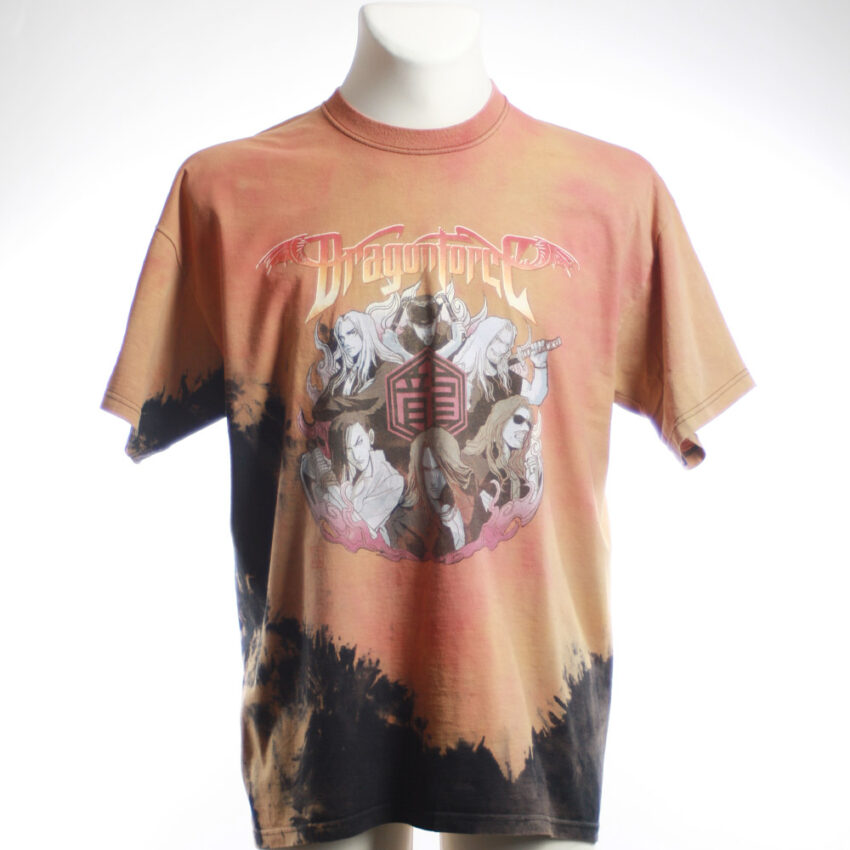 Alextravagant_T-Shirt-Nimm-mich-mit_peach-orange_schwarz-(XL)_1-1 Upcycling T-Shirt aus Second Hand Merchandise mit Motiv "Nimm mich mit" von Künstler und Illustrator Simon Schirmer