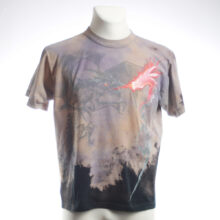Upcycling T-Shirt aus Second Hand Merchandise mit Motiv "Nimm mich mit" von Künstler und Illustrator Simon Schirmer
