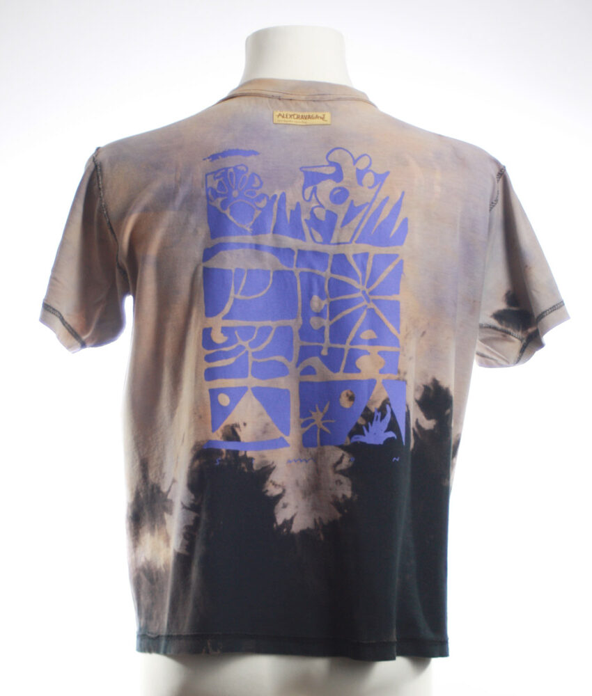 Upcycling T-Shirt aus Second Hand Merchandise mit Motiv "Nimm mich mit" von Künstler und Illustrator Simon Schirmer
