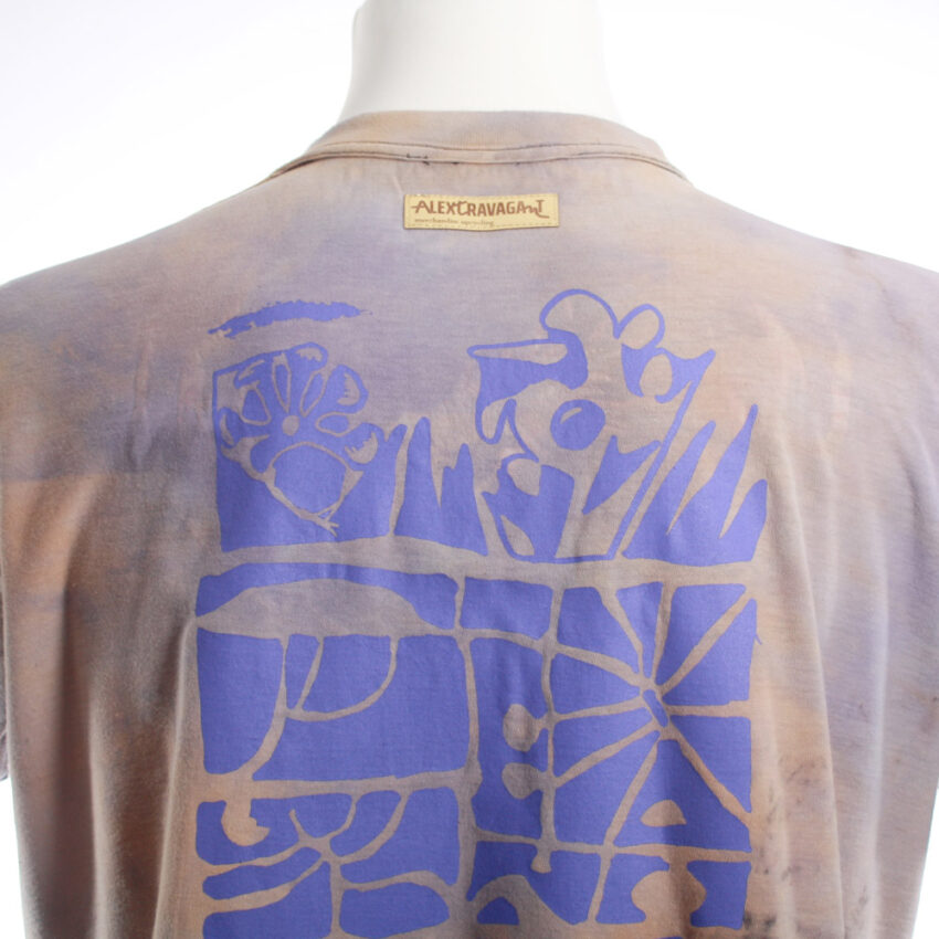 Upcycling T-Shirt aus Second Hand Merchandise mit Motiv "Nimm mich mit" von Künstler und Illustrator Simon Schirmer